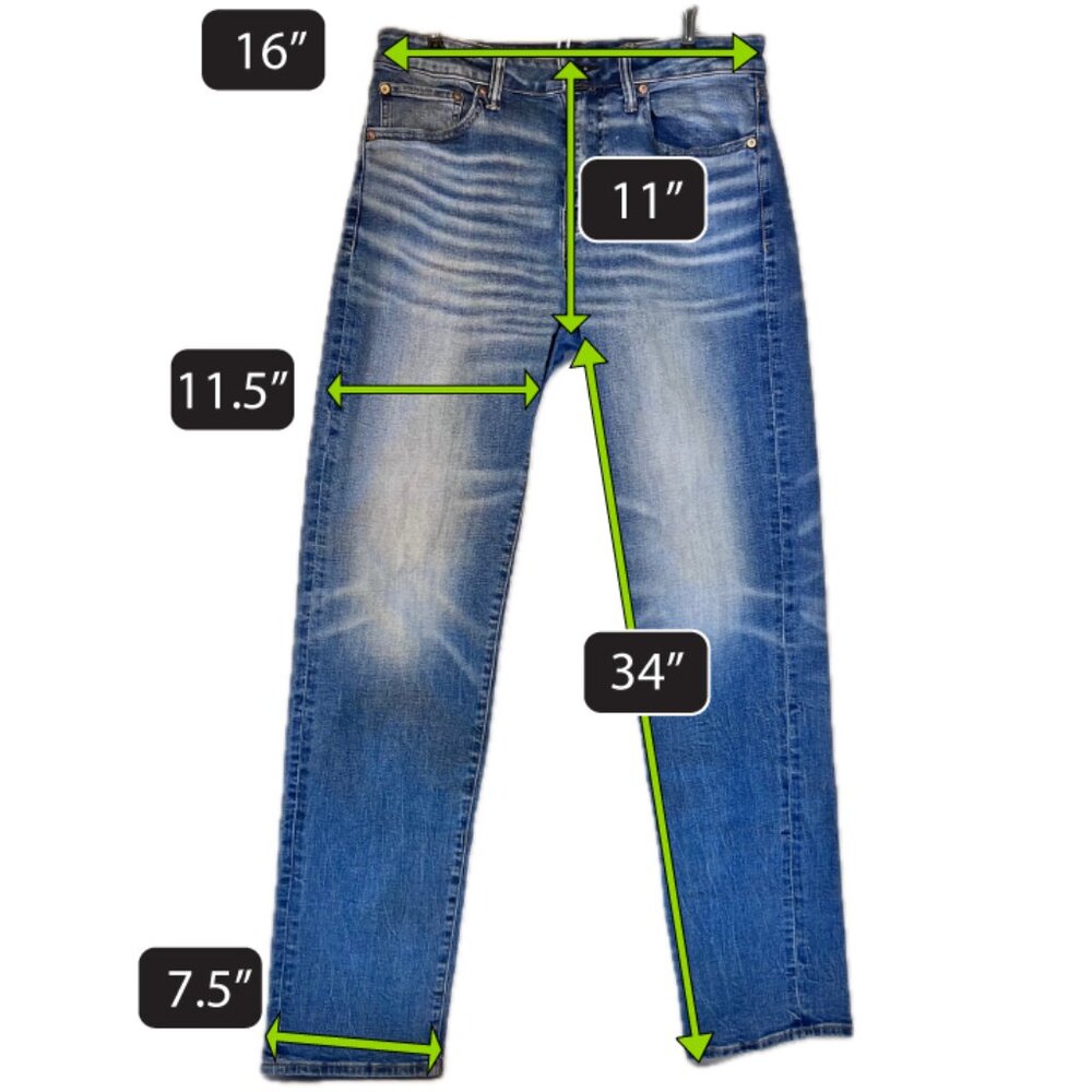 AE American Eagle Jeans Mens 32x36 Airflex+ Athletic Straight Faded Blue Denim - Picture 2 of 9